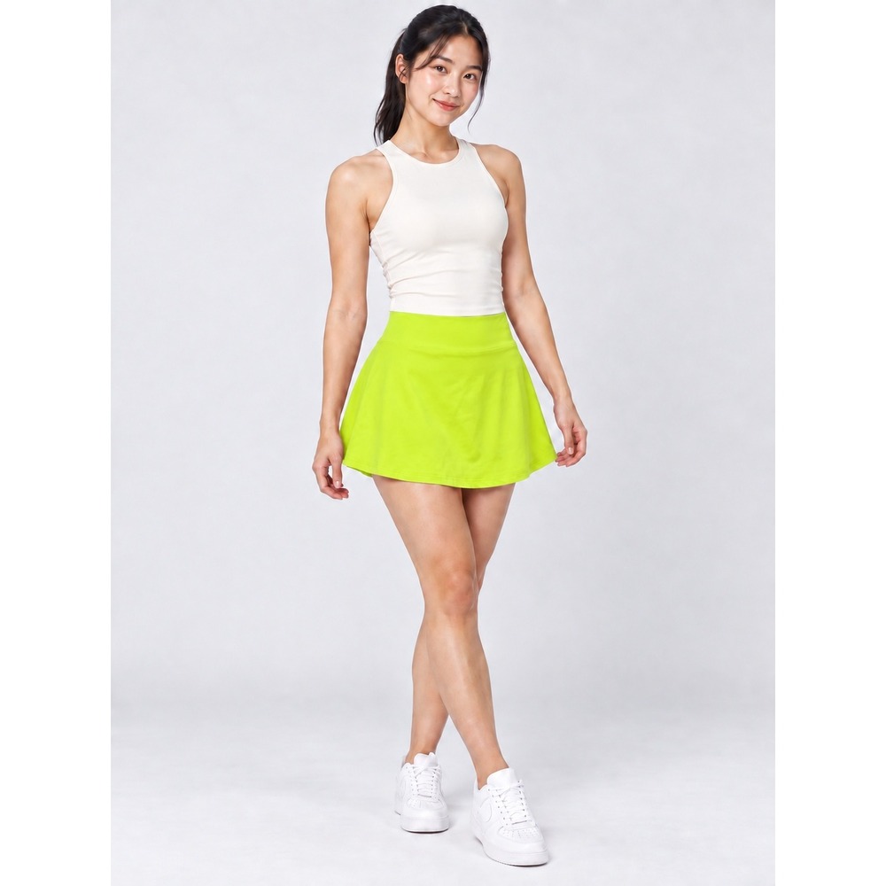 Pinspark Athletic Skort Womens Medium Neon Yellow Excellent Tennis Golf Skirt